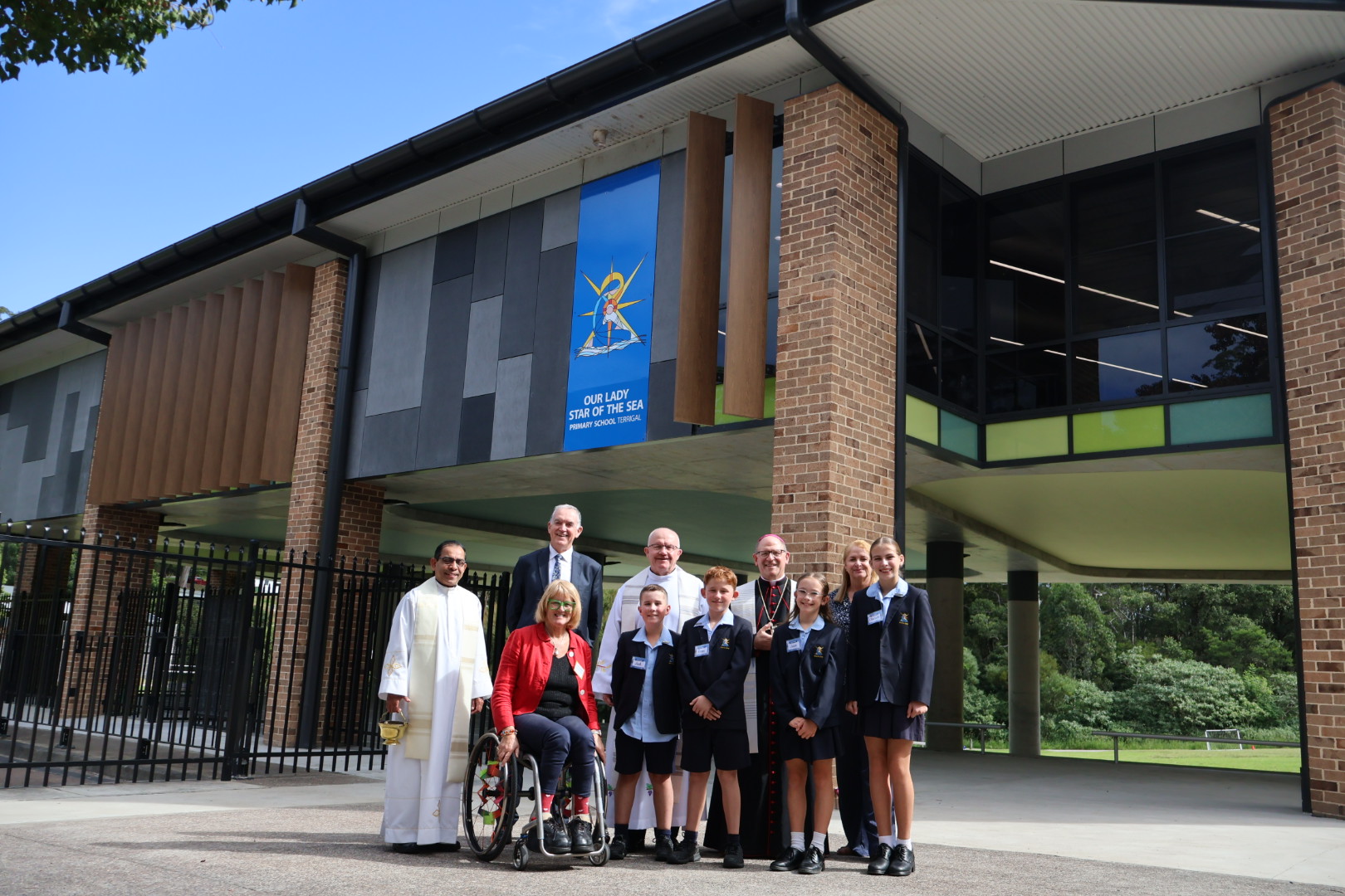 Archbishop Anthony Randazzo blessing new classrooms OLSS Terrigal